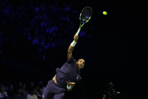 ROLEX PARIS MASTERS TENNIS 2025 Thierry Larret MAXPPP - Nanterre (92) 01 11 2025 Thierry Larret Maxppp. Tennis. Rolex Paris Masters. Paris La Defense, Nanterre (92). Du 25 octobre au 2 novembre 2025. Samedi 1er novembre 2025. Demi-Finale : Alexander BUBLIK (KAZ) vs Felix AUGER-ALIASSIME (CAN). Nanterre (92) PARIS LA DEFENSE ARENA ILE DE FRANCE FRANCE  Copyright: xMAXPPPxThierryxLarretx TLR202511018872 TLR202511018872