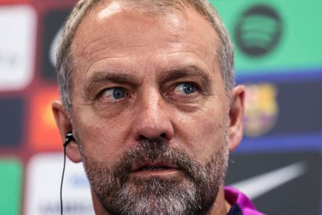 November 1, 2025, Sant Joan Despi, Barcelona, SPAIN: Hansi Flick, head coach of FC Barcelona, Barca attends his press conference, PK, Pressekonferenz during the training day of FC Barcelona ahead the Spanish League, La Liga EA Sports, football match against Elche CF at Ciudad Esportiva Joan Gamper on November 01, 2025 in Sant Joan Despi, Barcelona, Spain. Sant Joan Despi SPAIN - ZUMAa181 20251101_zaa_a181_054 Copyright: xJavierxBorregox