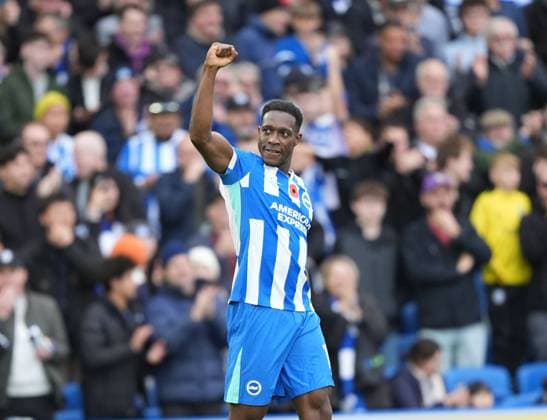 GOAL 1-0. Danny Welbeck of Brighton & Hove Albion throws a fist in the air in celebration after scoring the opening goal. Brighton and Hove Albion v Leeds United, Premier League, Football, American Express Community Stadium, Brighton, UK - 01 Nov 2025Brighton American Express Community Stadi United Kingdom EDITORIAL USE ONLY No use with unauthorised audio, video, data, fixture lists, club league logos or live services. Online in-match use limited to 120 images, no video emulation. No use in betting, games or single club league player publications. Copyright: xSeanxRyan Shutterstockx 15639793ad