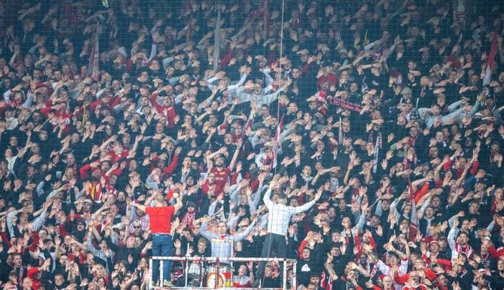 Fußball, Herren, Saison 2025 2026, 1. Bundesliga (9. Spieltag), 1. FC Union Berlin - SC Freiburg, Fans des 1. FC Union auf der Waldseite, 01.11.2025, Copyright: xMatthiasxKochx