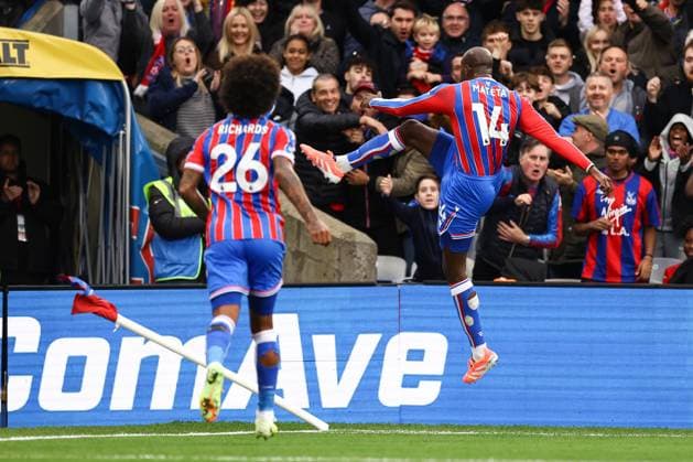 Crystal Palace v Brentford 01 November 2025, London - Premier League Football - Crystal Palace v Brentford - Jean-Philippe Mateta of Crystal Palace celebrates their first goal - Photo: Jacques Feeney Offside. London UK Copyright: xJacquesxFeeneyx xOffsidexOffside