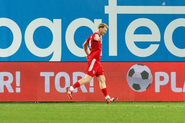 Torjubel 1:1 Toprschütze Jonas Arsweiler (VERL) ; GER, FC Hansa Rostock vs. SC Verl, Fußball, Männer, 3. Liga, 13.Spieltag, Spielzeit 2025 2026, 01.11.2025 Rostock Ostseestadion Mecklenburg - Vorpommern Deutschland