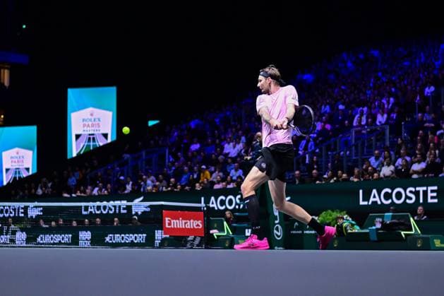 TENNIS : Rolex Paris Masters - Paris - 01 11 2025 Alexander Bublik ( Kazakhstan ) during the Rolex Paris Masters at Paris La Defense Arena on November 01, 2025 in Nanterre, France. (Photo by Federico Pestellini PSNewz ) ParisFrance  Copyright: xFedericoxPestellinix