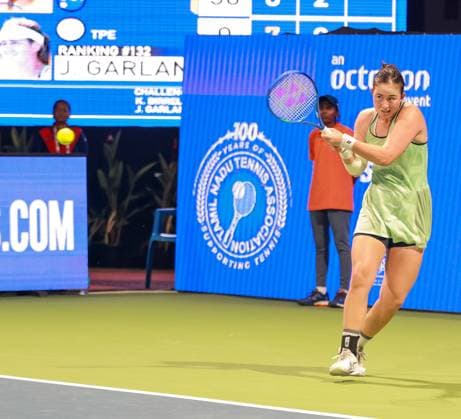 CHENNAI OPEN WTA, Tennis Damen 250 Chennai Open WTA 250 : Semi Finals Singles K. BIRRELL (AUS) Vs J.GARLAND (TPE) J.GARLAND (TPE) in action Chennai SDAT Stadium, Nungambakkam. India Copyright: xSukumarxSukumarx