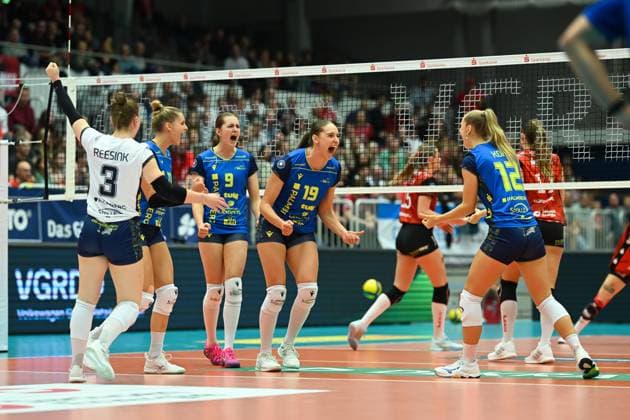 Anna Artyshuk (SSC Palmberg Schwerin, 19) Dresdner SC vs. SSC Palmberg Schwerin, 1. Volleyball Bundesliga Damen, Spielzeit 2025 2026, 01.11.2025 Dresdner SC vs. SSC Palmberg Schwerin, 1. Volleyball Bundesliga Damen, Spielzeit 2025 2026, 01.11.2025 Dresden Copyright: xEibner-Pressefoto xHoepnerx EP_PHR