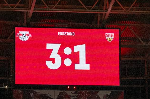 Deutschland, Fussball, 1. Bundesliga, 9. Spieltag, 2025 2026, RB Leipzig - VfB Stuttgart am 01.11. in Leipzig (Red Bull Arena): Endstand Copyright: xSvenxHeidmannx