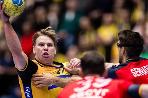 251101 Axel Mansson of Sweden during the International Friendly, Länderspiel, Nationalmannschaft handball match between Sweden and Spain on November 1, 2025 in Eskilstuna. Photo: Kenta Jönsson BILDBYRAN COP 210 KJ0282 handball handboll handball landslag sverige sweden spain national teams bbeng Copyright: KENTAxJÖNSSON BB251101KJ036