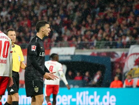 Deutschland: Fussball Bundesliga 2025 26, 9. Spieltag - RB Leipzig vs VfB Stuttgart - Red Bull Arena -Stadion (Leipzig): Bilal El Khannouss (VfB Stuttgart, 11) Leipzig Copyright: xAymanxAlahmedx