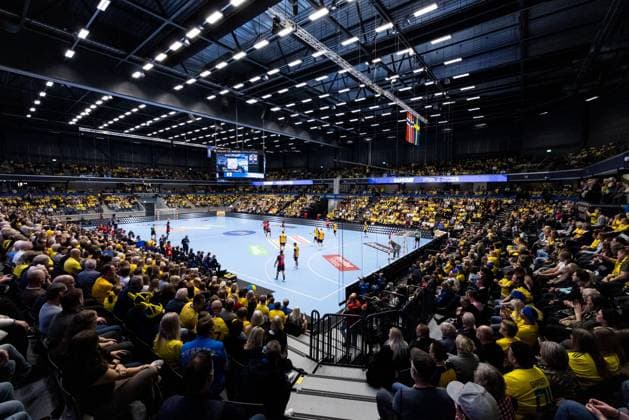 251101 General view in Volvo CE Arena during the International Friendly, Länderspiel, Nationalmannschaft handball match between Sweden and Spain on November 1, 2025 in Eskilstuna. Photo: Kenta Jönsson BILDBYRAN COP 210 KJ0282 handball handboll handball landslag sverige sweden spain national teams bbeng publik arena Copyright: KENTAxJÖNSSON BB251101KJ045