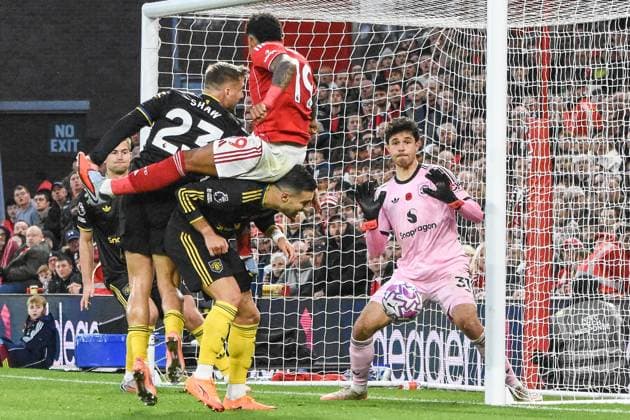 Nottingham Forest v Manchester United, ManU English Premier League, The City Ground, Nottingham, UK - 1 November 2025 Nottingham Forest s Igor Jesus attempt on goal , UK NEWSPAPERS OUT Copyright: xRichardxBowcottx