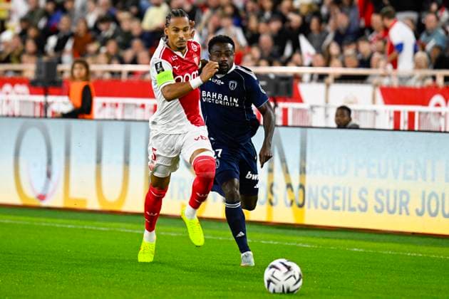 FOOTBALL : AS Monaco VS Paris FC - Ligue 1 McDonald s - 01 11 2025 Thilo Kehrer (ASM) Moses Simon (Paris FC) - Ligue 1 McDonald™s match between AS Monaco and Paris Football Club on November 1, 2025 at the Louis II Stadium in Monaco. MonacoMonaco  Copyright: xWilliamxCannarellax