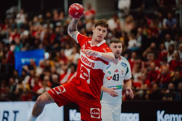 HANDBALL - OEHB, 100 years anniversary VIENNA,AUSTRIA,01.NOV.25 - HANDBALL - OEHB, Oesterreichischer Handballbund, Handball Austria, 100 years anniversary, test match, Austria vs Hungary. Image shows Sebastian Frimmel (AUT).  GEPAxpictures xAlexanderxSolc