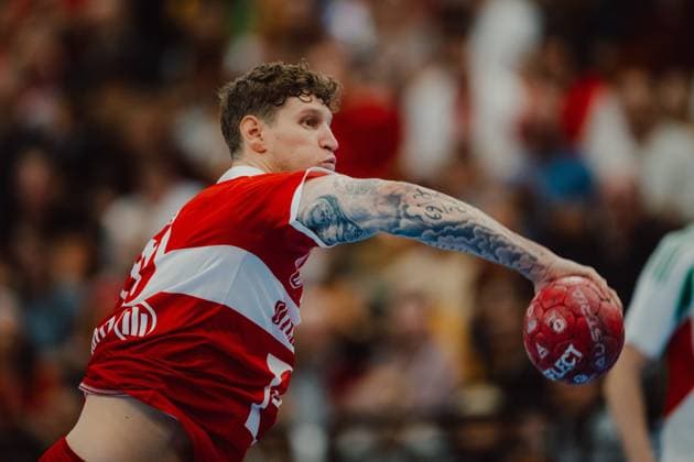 HANDBALL - OEHB, 100 years anniversary VIENNA,AUSTRIA,01.NOV.25 - HANDBALL - OEHB, Oesterreichischer Handballbund, Handball Austria, 100 years anniversary, test match, Austria vs Hungary. Image shows Sebastian Frimmel (AUT).  GEPAxpictures xAlexanderxSolc