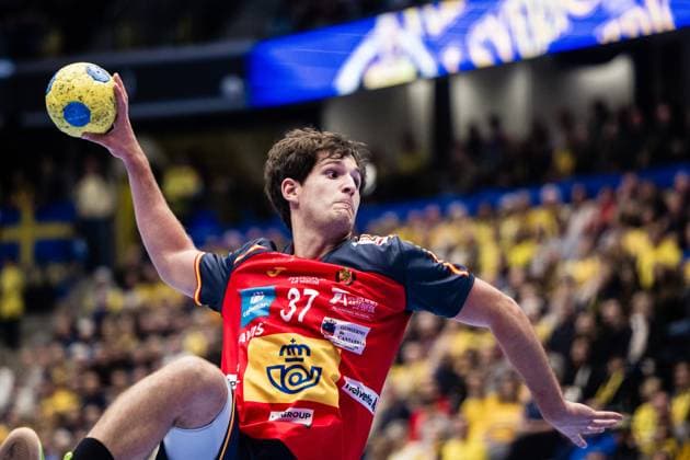 251101 Mario Nevado Gil of Spain during the International Friendly, Länderspiel, Nationalmannschaft handball match between Sweden and Spain on November 1, 2025 in Eskilstuna. Photo: Kenta Jönsson BILDBYRAN COP 210 KJ0282 handball handboll handball landslag sverige sweden spain national teams bbeng Copyright: KENTAxJÖNSSON BB251101KJ085