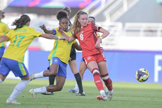 Brazil v Canada: Group A - FIFA U-17 Women s World Cup Morocco 2025 Chisholm, a midfielder for Canada U-17, is in action during the FIFA U-17 Women s World Cup quarter-final match between Brazil and Canada at the Olympic Stadium in Rabat, Morocco, on November 1, 2025. Rabat Morocco  Copyright: xAndreaxxAmatox originalFilename:amato-notitle251101_npL3I.jpg