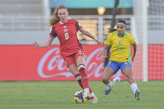 Brazil v Canada: Group A - FIFA U-17 Women s World Cup Morocco 2025 9 Kekic (Forward) of Canada U-17 is in action during the FIFA U17, U 17 Women s World Cup Morocco 2025 quarter-final match between Brazil and Canada in Rabat, Morocco, on November 1, 2025, at the Olympic Stadium. Rabat Morocco  Copyright: xAndreaxxAmatox originalFilename:amato-notitle251101_npadC.jpg