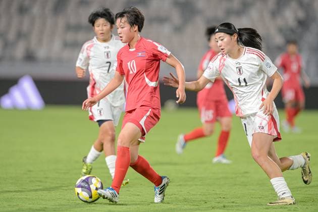 Korea DPR U17, U 17 v Japan U17 - FIFA U17 Women s World Cup Morocco 2025: Quarter-Final Yu Y. Jong Hyang, number 10, plays as a forward for Korea DPR U-17 during the FIFA U-17 Women s World Cup quarter-final match between Korea DPR and Japan in Rabat, Morocco, on November 1, 2025, at the Olympic Stadium. Rabat Morocco  Copyright: xAndreaxxAmatox originalFilename:amato-notitle251101_np24b.jpg