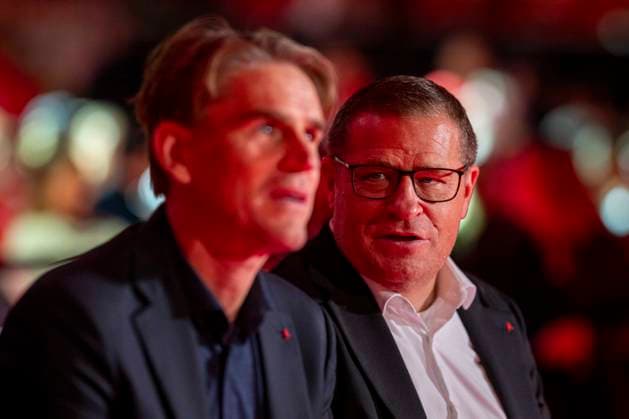 02.11.2025: Fußball: Jahreshauptversammlung des FC Bayern München. Christoph Freund (l) und Max Eberl. Copyright: xDavidxInderliedx