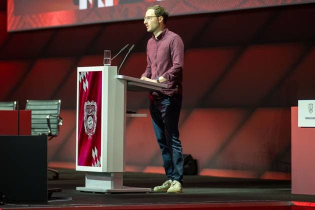 Michael Ott, GER, FC Bayern Muenchen, Fussball, Bundesliga, Jahreshauptversammlung FC Bayern Muenchen eV 2025, 02.11.2025, DFL DFB REGULATIONS PROHIBIT ANY USE OF PHOTOGRAPHS AS IMAGE SEQUENCES AND OR QUASI-VIDEO, GER, FC Bayern Muenchen, Fussball, Bundesliga, Jahreshauptversammlung FC Bayern Muenchen eV 2025, 02.11.2025 Muenchen Copyright: xEibner-Pressefotox EP_EER