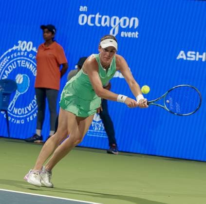 CHENNAI OPEN WTA, Tennis Damen 250 Chennai Open WTA 250 : Finals Singles T.JEN (INA) vs K. BIRRELL (AUS) K. BIRRELL in action K. BIRRELL (AUS) in action Chennai SDAT Stadium, Nungambakkam. India Copyright: xSukumarxSukumarx