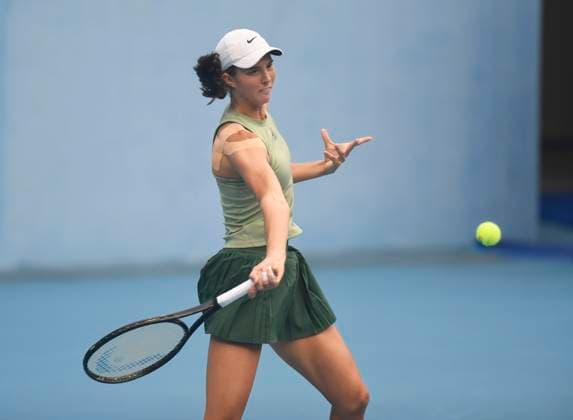 JIUJIANG, CHINA - NOVEMBER 02: Lilli Tagger of Austria returns a shot in the Women s Singles Final match against Anna Blinkova on day 7 of 2025 Jiangxi Open at Jiujiang International Tennis Center on November 2, 2025 in Jiujiang, Jiangxi Province of China.  Copyright: xVCGx 111601372071