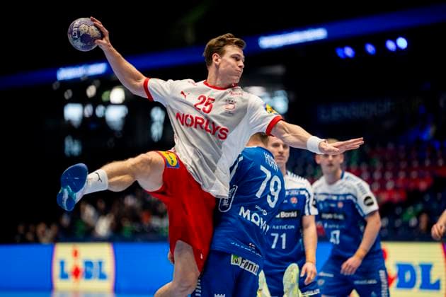 Handball, Golden League Denmark Faeroyene 39 24 Trondheim, Norway 20251102 Denmarks Lukas Jorgensen during the Golden League handball match between Denmark and Faeroyene in Trondheim Spektrum Photo Ole Martin Wold NTB Trondheim Norway EDITORIAL USE ONLY RESTRICTED USE FOR BETTING COMPANIES  Copyright: xOlexMartinxWoldx xNTBx