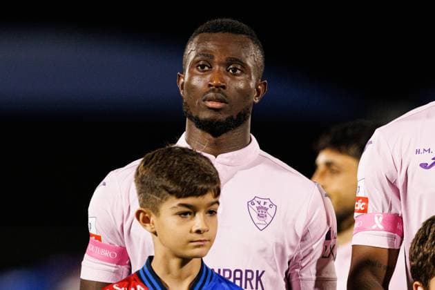 Ghislain Konan seen during Liga Portugal game between teams of FC Alverca and Gil Vicente FC (Maciej Rogowski Ball Raw Images) Alverca Complexo Desportivo Alverca Portugal Copyright: xMaciejxRogowskix maciejrogowski_alverca_gilvicente_2526-132