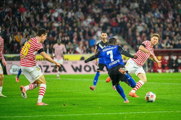 Fußball I Herren I Saison 2025-2026 I Bundesliga I 9. Spieltag I 1. FC Köln - Hamburger SV I 02.11.2025 Tor von Jean-Luc DompÃ (7, Hamburger SV) Köln Rheinenergiestadion Nordrhein-Westfalen Deutschland Copyright: xLobecax xHenningxRohlfsx