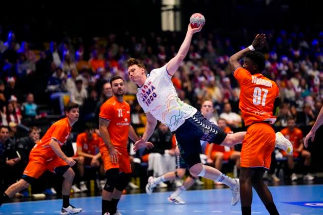 Handball, Golden League Norway Netherlands Trondheim 20251102 Norways Gabriel Setterblom in the Golden League handball match between Norway and the Netherlands in Trondheim Spektrum Photo Ole Martin Wold NTB Trondheim Norway EDITORIAL USE ONLY RESTRICTED USE FOR BETTING COMPANIES  Copyright: xOlexMartinxWoldx xNTBx