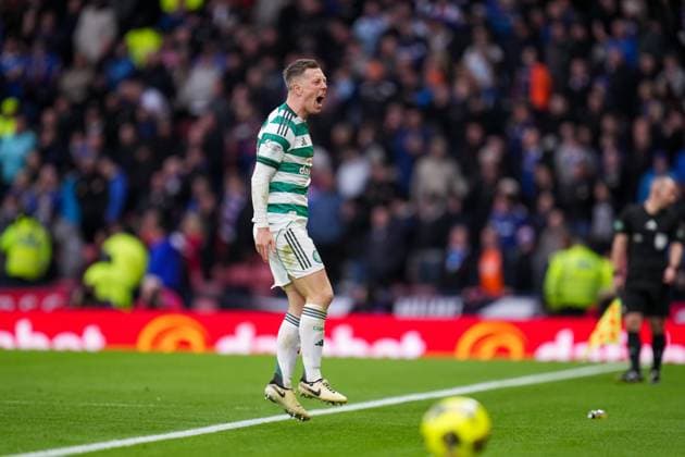Celtic captain Callum McGregor celebrates scoring to give Celtic a 2-1 lead during extra-time in the Premier Sports Cup Semi Final match between Celtic & Rangers at Hampden Park, Glasgow, UK on Sunday 02 November 2025. Celtic v Rangers, William Hill Scottish Premiership, Football, Celtic Park, Glasgow, Scotland, UK - 02 Nov 2025Glasgow Celtic Park United Kingdom EDITORIAL USE ONLY No use with unauthorised audio, video, data, fixture lists, club league logos or live services. Online in-match use limited to 120 images, no video emulation. No use in betting, games or single club league player publications. Copyright: xStuartxWallace Shutterstockx 15641488dt