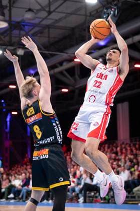 Barmer 2. Basketball Bundesliga ProA: RheinStars Koeln vs. Kirchheim, 02.11.25 Justin Onyejiaka (RheinStars Köln, 22, SF); Köln, 02.11.25 - Barmer 2. Basketball Bundesliga ProA: RheinStars Koeln vs. Kirchheim in der Motor World in Köln. Copyright: xBEAUTIFULxSPORTS AxelxKohringx