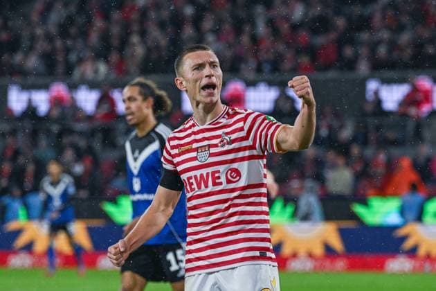 02.11.2025, Fussball, 1. Bundesliga, 6. Spieltag Saison 2025 2026, 1.FC Köln - Hamburger SV, Kristoffer Lund (1. FC Köln) xRHR-FOTO TKx Copyright: RHR-FOTOx RHR-FOTO TK