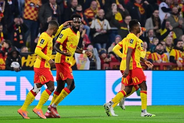 FOOTBALL : Lens vs Lorient - Ligue 1 - 02 11 2025 Odsonne Edouard ( 11 - Lens ) celebrates with teammates during the Ligue 1 match between RC Lens and FC Lorient at Stade Felix Bollaert on November 02, 2025 in Lens, France. ( Photo by federico pestellini psnewz ) - LensFrance  Copyright: xFedericoxPestellinix