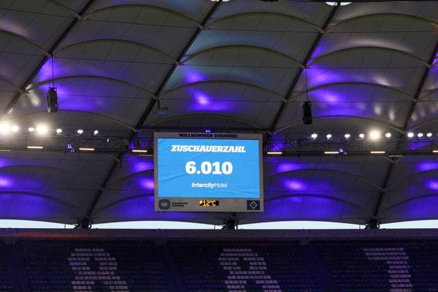 Hamburg, Deutschland 02. November 2025: 1. BL - Frauen - 2025 2026 - Hamburger SV vs. Eintracht Frankfurt Im Bild: Symbolbild Zuschauerzahl 6.010 DFB regulations prohibit any use of photographs as image sequences and or quasi-video Volksparkstadion Hamburg Copyright: xFotostandx xFantinix