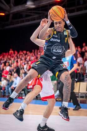 Barmer 2. Basketball Bundesliga ProA: RheinStars Koeln vs. Kirchheim, 02.11.25 Phillip montreal Russell (Bozic Estriche Knights Kirchheim, 1, PG); Köln, 02.11.25 - Barmer 2. Basketball Bundesliga ProA: RheinStars Koeln vs. Kirchheim in der Motor World in Köln. Copyright: xBEAUTIFULxSPORTS AxelxKohringx