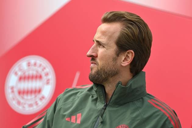 Harry KANE (Bayern Muenchen), Einzelbild,angeschnittenes Einzelmotiv,Portrait,Portraet. Abschlusstraining am 03.11.2025 Fussball Champions League,Saison 2025 26 Paris Saint Germain- FC Bayern Muenchen