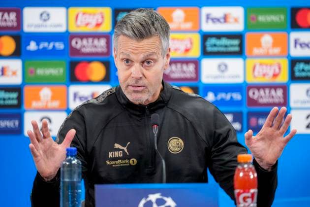 Football, press conference, PK, Pressekonferenz with Bodo Glimt Oslo 20251103. Bodo Glimt s coach Kjetil Knutsen and Sondre Auklend during a press conference with Bodo Glimt at Aspmyra stadium before the Champions League football match against Monaco. Photo: Fredrik Varfjell NTB POOL Oslo Norway EDITORIAL USE ONLY. RESTRICTED USE FOR BETTING COMPANIES Ref:_SPOc08JkNlGqJE.jpg *** Football, press conference with Bodo Glimt Oslo 20251103 Bodo Glimt s coach Kjetil Knutsen and Sondre Auklend during a press conference with Bodo Glimt at Aspmyra stadium before the Champions League football match against Monaco Photo Fredrik Varfjell NTB POOL Oslo Norway EDITORIAL USE ONLY RESTRICTED USE FOR BETTING COMPANIES  Copyright: xFredrikxVarfjellx xNTBx