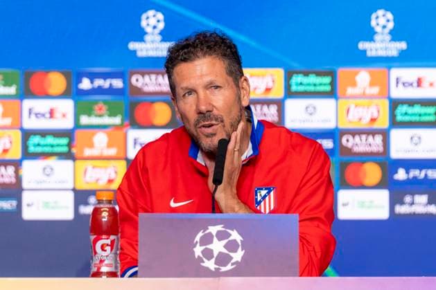 November 3, 2025, Madrid, Madrid, Spain: DIEGO PABLO SIMEONE, head coach of ATLETICO DE MADRID speaking during the press conference, PK, Pressekonferenz prior to the Champions League match, group stage match 4, ATLETICO DE MADRID - UNION SG. November 3, 2025, Riyadh Air Metropolitan Stadium, Madrid, Spain. Madrid Spain - ZUMAc312 20251103_zsp_c312_078 Copyright: xOscarxManuelxSanchezx
