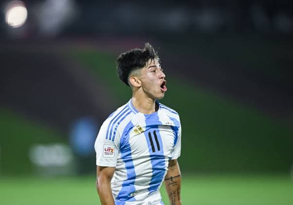 Fussball, Junioren U 17 WM 2025 Vorrunde 03.11.2025 Gruppe D Argentinien - Belgien JUBEL Argentinien; Torschuetze zum 1-0 Ramiro Tulian
