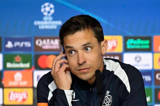 Atletico de Madrid v Royale Union Saint-Gilloise - UEFA Champions League Media Activities 03 11 2025 MADRID, SPAIN - NOVEMBER 03 : Hubert David head coach of Union Saint-Gilloise talking to the press during a press conference, PK, Pressekonferenz ahead of the UEFA Champions League 2025 26 League Phase MD4 match between Atletico de Madrid and Royale Union Saint-Gilloise on November 3, 2025 in Madrid, Spain, 03 11 2025 Madrid Spain  Copyright: xJanxDexMeuleneirx