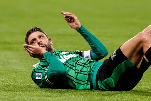 November 3, 2025, Reggio Emilia, REGGIO EMILIA: Sassuolo s Domenico Berardi during the Italian Serie A soccer match US Sassuolo vs Genoa CFC at Mapei Stadium in Reggio Emilia, Italy, 3 November 2025. ANSA ELISABETTA BARACCHI. Soccer: Serie A ; Sassuolo - Genoa  - ZUMAa110 20251103_zaf_a110_031 Copyright: xElisabettaxBaracchix