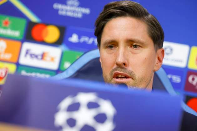 SSC Napoli training Jan Fieber second coach during press conference, PK, Pressekonferenz PK, Pressekonferenz ahead of the UEFA Champions League 2025 26 League Phase MD4 against SSC Napoli at Stadio Maradona on November 3, 2025 in Naples ABPH0001 _12 Copyright: xAntonioxBalascox