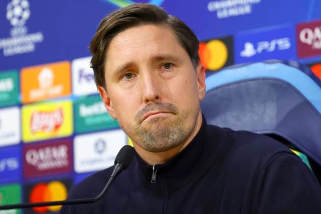 SSC Napoli training Jan Fieber second coach during press conference, PK, Pressekonferenz PK, Pressekonferenz ahead of the UEFA Champions League 2025 26 League Phase MD4 against SSC Napoli at Stadio Maradona on November 3, 2025 in Naples ABPH0001 _21 Copyright: xAntonioxBalascox