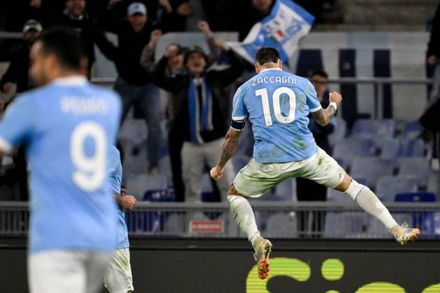 Mattia Zaccagni of SS Lazio celebrates after scoring the goal of 2-0 during the Serie A 2025 2026 football match between SS Laziio and Cagliari Calcio at Stadio Olimpico in Rome (Italy), November 3, 2025. AndreaxStaccioli