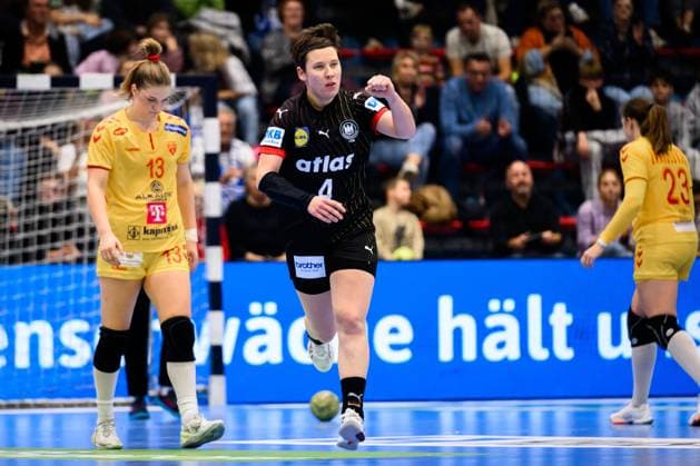 Gummersbach: Handball Frauen EM-Qualifikation, Deutschland - Nordmazedonien Alina Grijseels (Deutschland) Jubel Freude Emotion Gummersbach Schwalbe Arena Deutschland