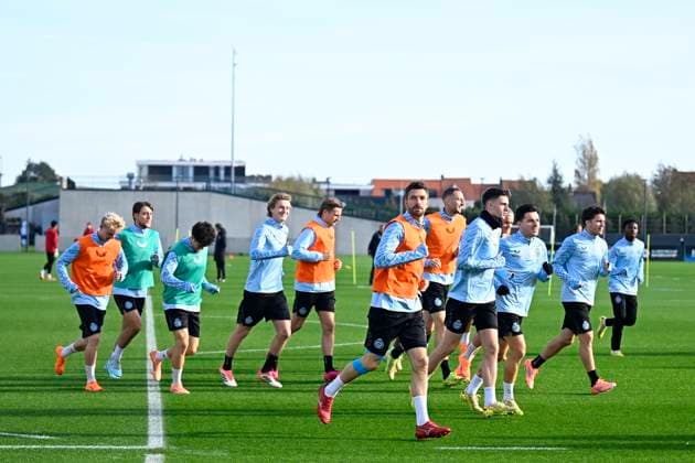 Club Brugge v Barcelona - UEFA Champions League Media Activities 04 11 2025 WESTKAPELLE, BELGIUM - NOVEMBER 04 : players of Club Brugge pictured during a training session ahead of the UEFA Champions League 2025 26 League Phase MD4 match between Club Brugge and Barcelona on November 4, 2025 in Westkapelle, Belgium, 04 11 2025 Westkapelle Belgium  Copyright: xTomasxSiskx