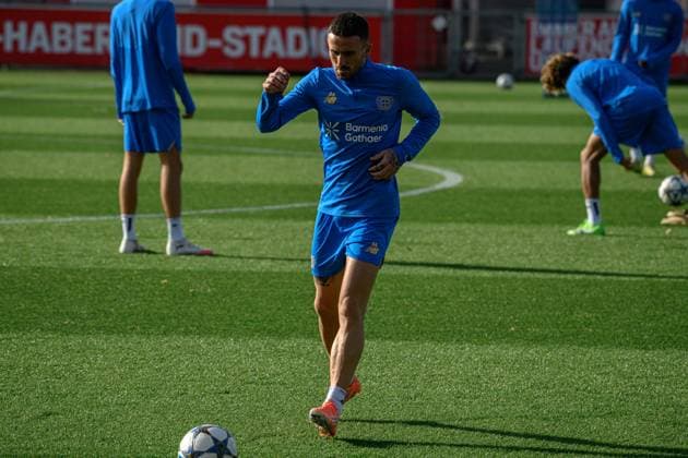 LEVERKUSEN, GERMANY - 4 NOVEMBER, 2025: Aleix Garcia - UEFA Champions League, MD-1, Practice Bayer 04 at BayArena.  Copyright: xx