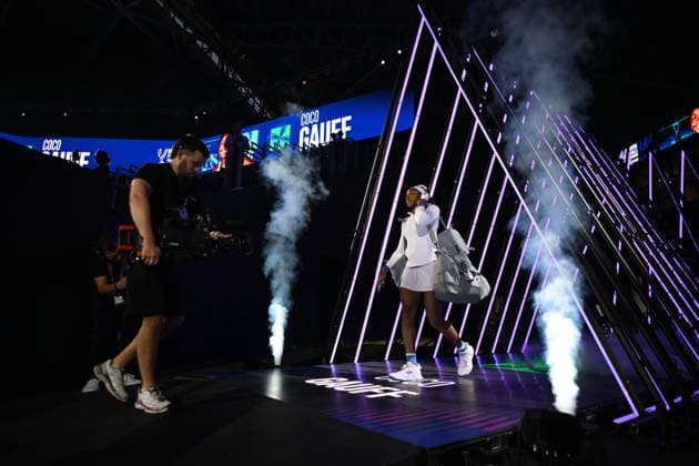 WTA, Tennis Damen Finals 2025 in Riyadh - Day Four RIYADH, SAUDI ARABIA - NOVEMBER 4: Coco Gauff of the United States is seen ahead of the second group-stage match on Day 4 of the 2025 WTA Finals, part of the Hologic WTA Tour, at King Saud University Indoor Arena in Riyadh, Saudi Arabia, on November 4, 2025. Artur Widak Anadolu Riyadh Saudi Arabia. Editorial use only. Please get in touch for any other usage.  Copyright: x2025xAnadoluxArturxWidakx