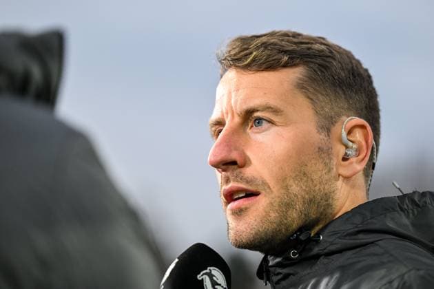GER, 3. Liga, SSV Ulm 1846 vs VfB Stuttgart II 01.11.2025, Donaustadion, Ulm, GER, 3. Liga, SSV Ulm 1846 vs VfB Stuttgart II, im Bild Moritz Glasbrenner (SSV Ulm), Interview nach Spielende