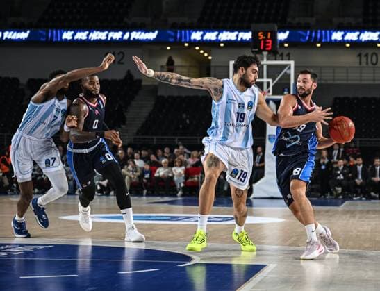 Turk Telekom v Panionios - BKT EuroCup Basketball ANKARA, TURKIYE - NOVEMBER 04: Yavuz Gultekin (19) of Turk Telekom in action during the 6th week of the BKT EuroCup between Turk Telekom and Panionios at the Ankara Sports Hall on November 04, 2025 in Ankara, Turkiye. Cem Genco Anadolu Ankara Turkey. Editorial use only. Please get in touch for any other usage.  Copyright: x2025xAnadoluxCemxGencox